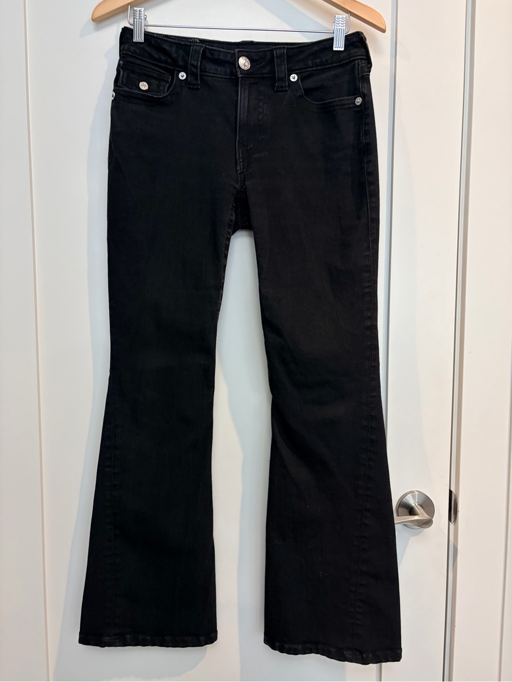 True Religion Joey Mid Rise Flare Jeans Black Size 27